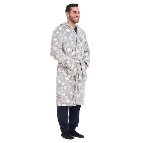 Snuggs Blanket Robe Grey Snowflakes